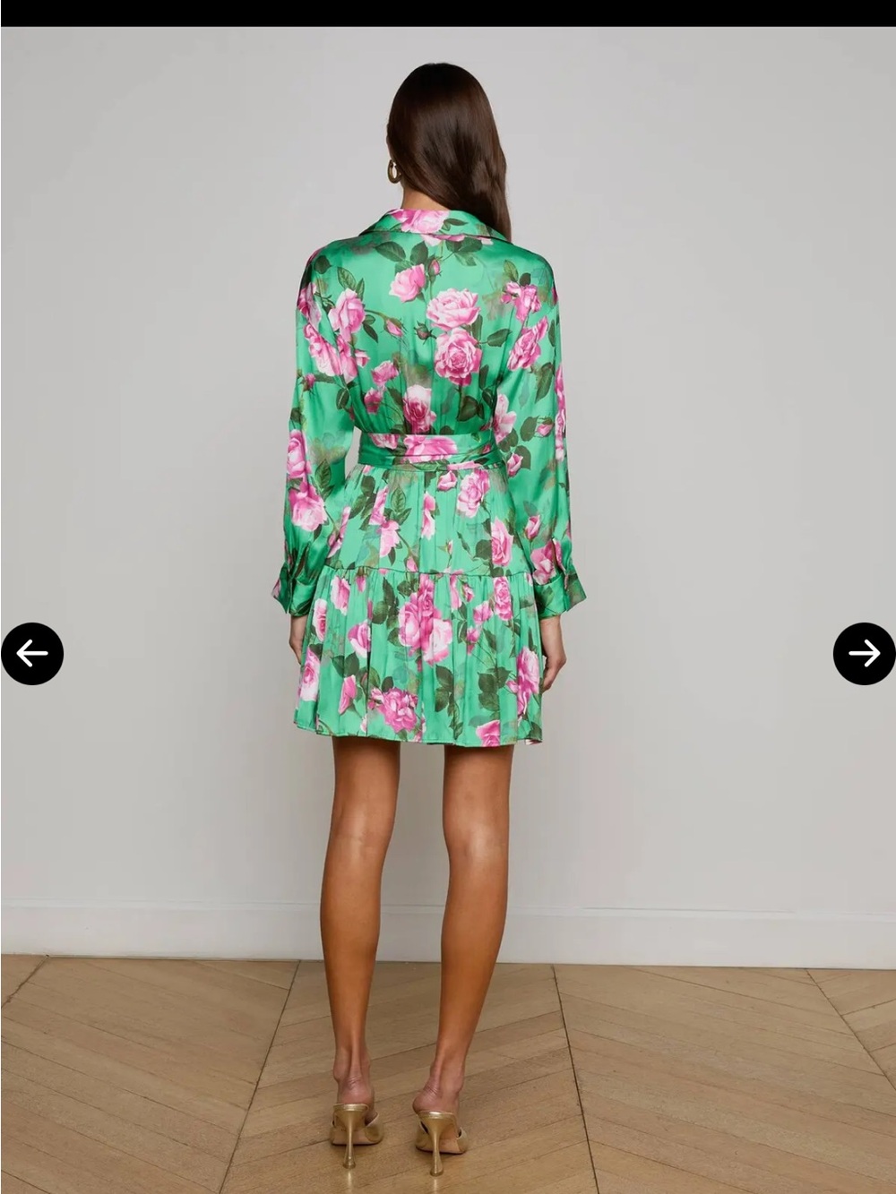 New L'AGENCE Virlen Tiered Satin Shirt Dress - Picture 15 of 16